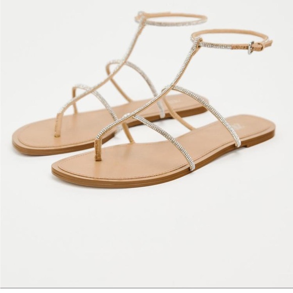 Zara Shoes - NWOT Zara slider rhinestones sandals. Size 39 US 8
